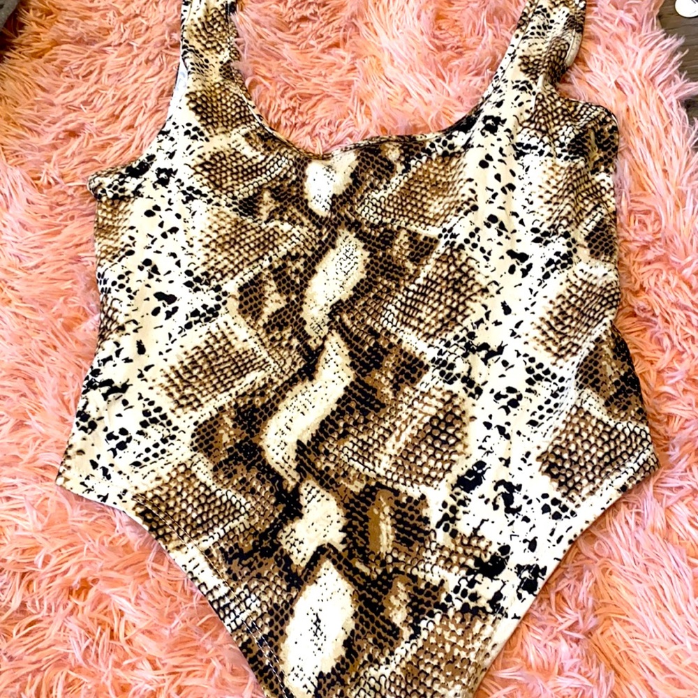 Snake print body suit